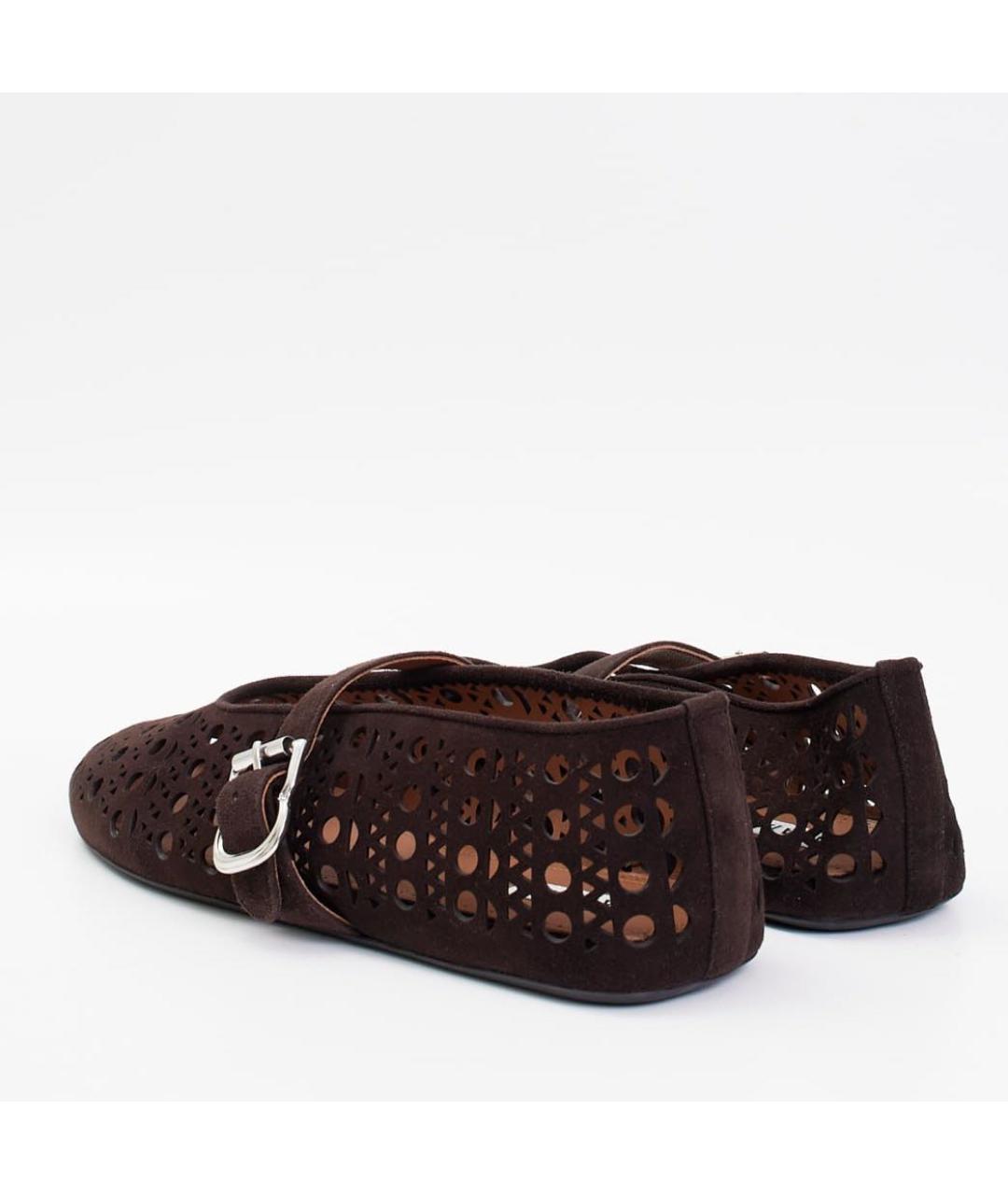 ALAIA Коричневые кожаные балетки, фото 3