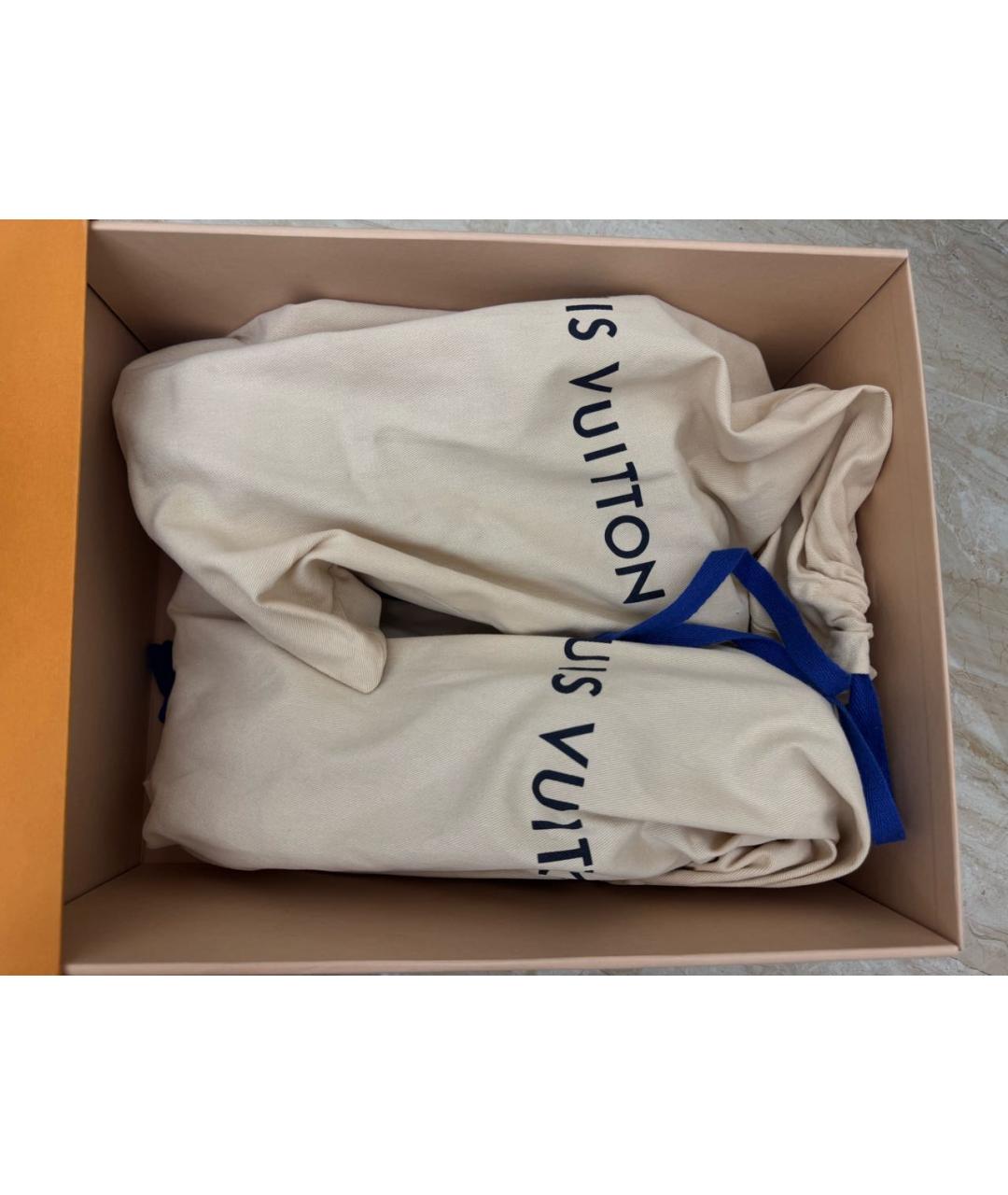 LOUIS VUITTON Темно-синие кожаные низкие кроссовки / кеды, фото 4