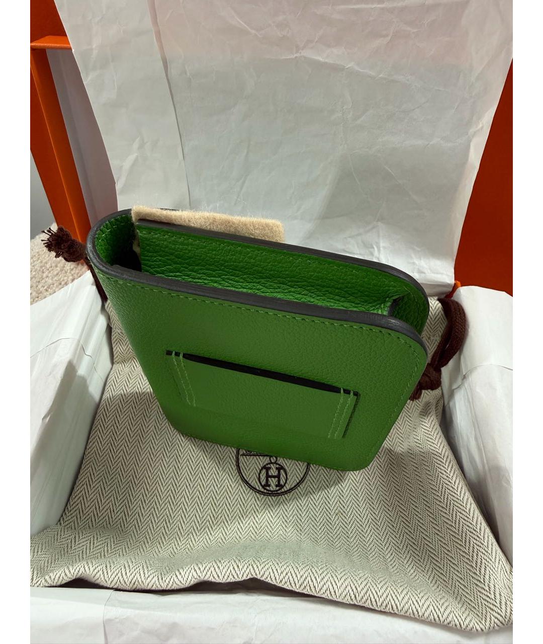 HERMES Зеленая кожаная поясная сумка, фото 3