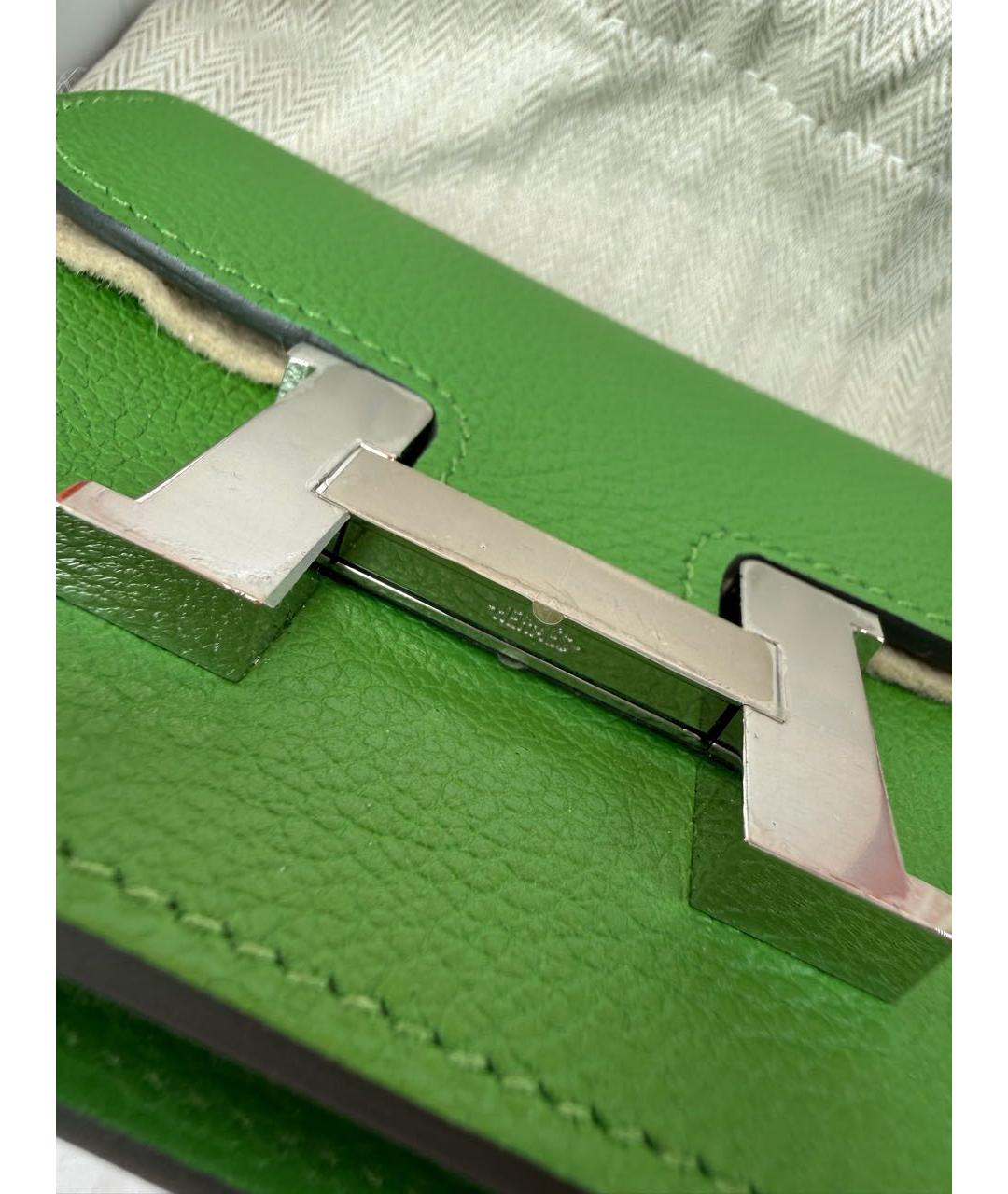 HERMES Зеленая кожаная поясная сумка, фото 6
