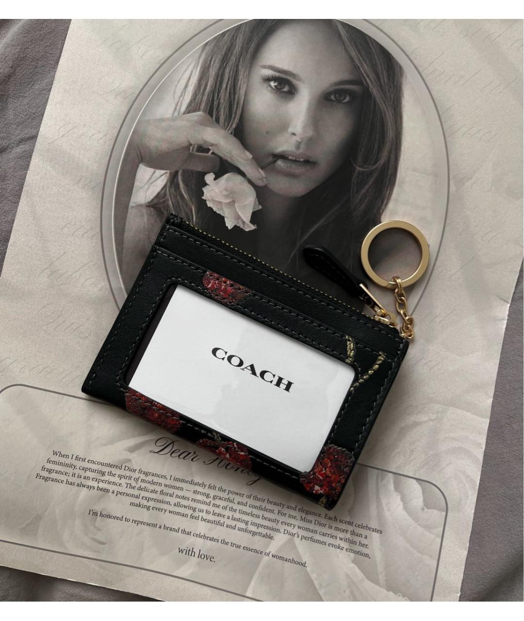 COACH Черный кожаный кардхолдер, фото 3
