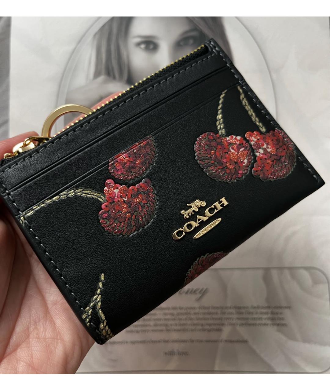 COACH Черный кожаный кардхолдер, фото 6
