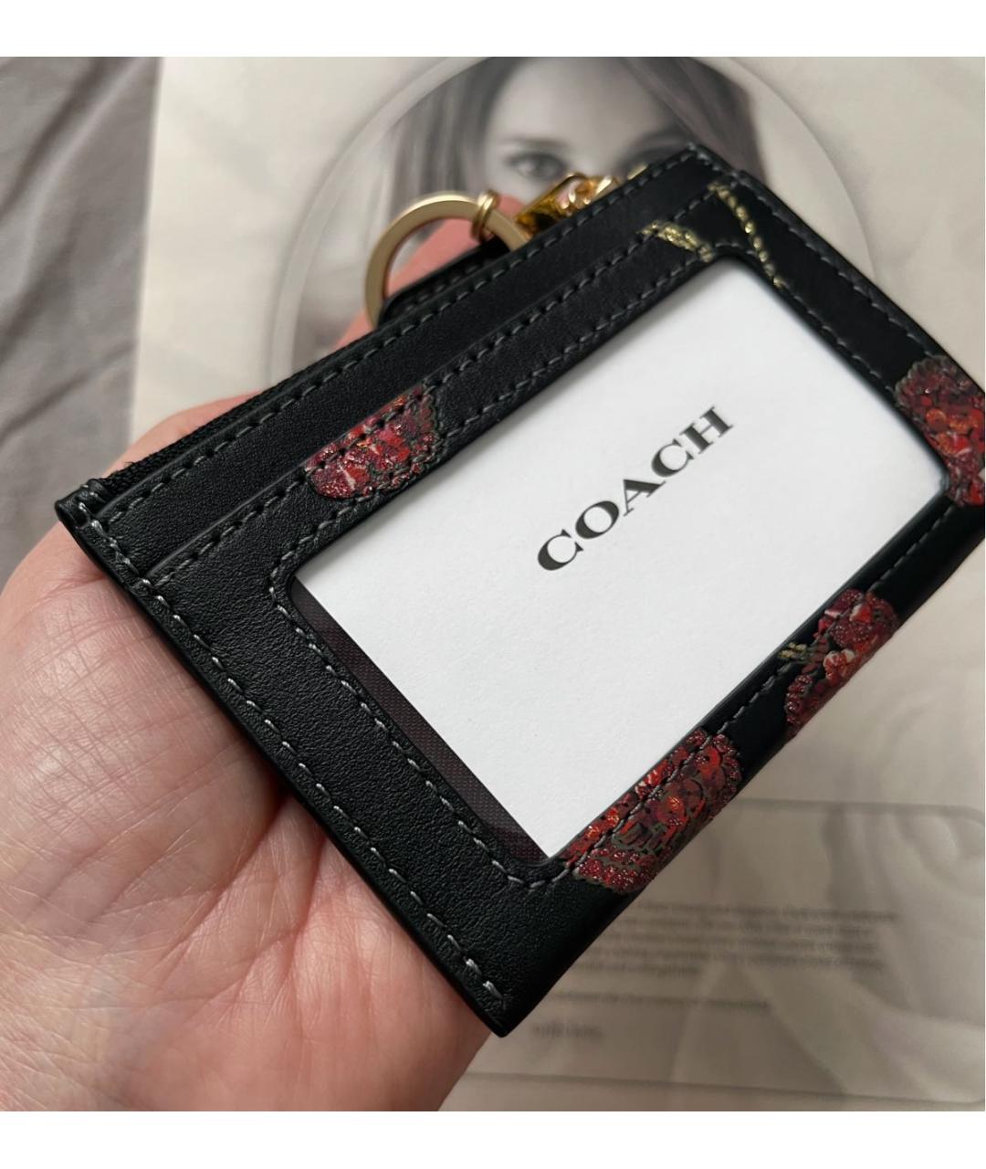 COACH Черный кожаный кардхолдер, фото 8