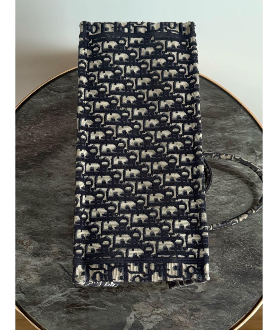 CHRISTIAN DIOR Темно-синяя тканевая сумка тоут, фото 5