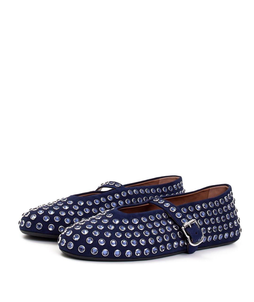 ALAIA Темно-синие замшевые балетки, фото 3