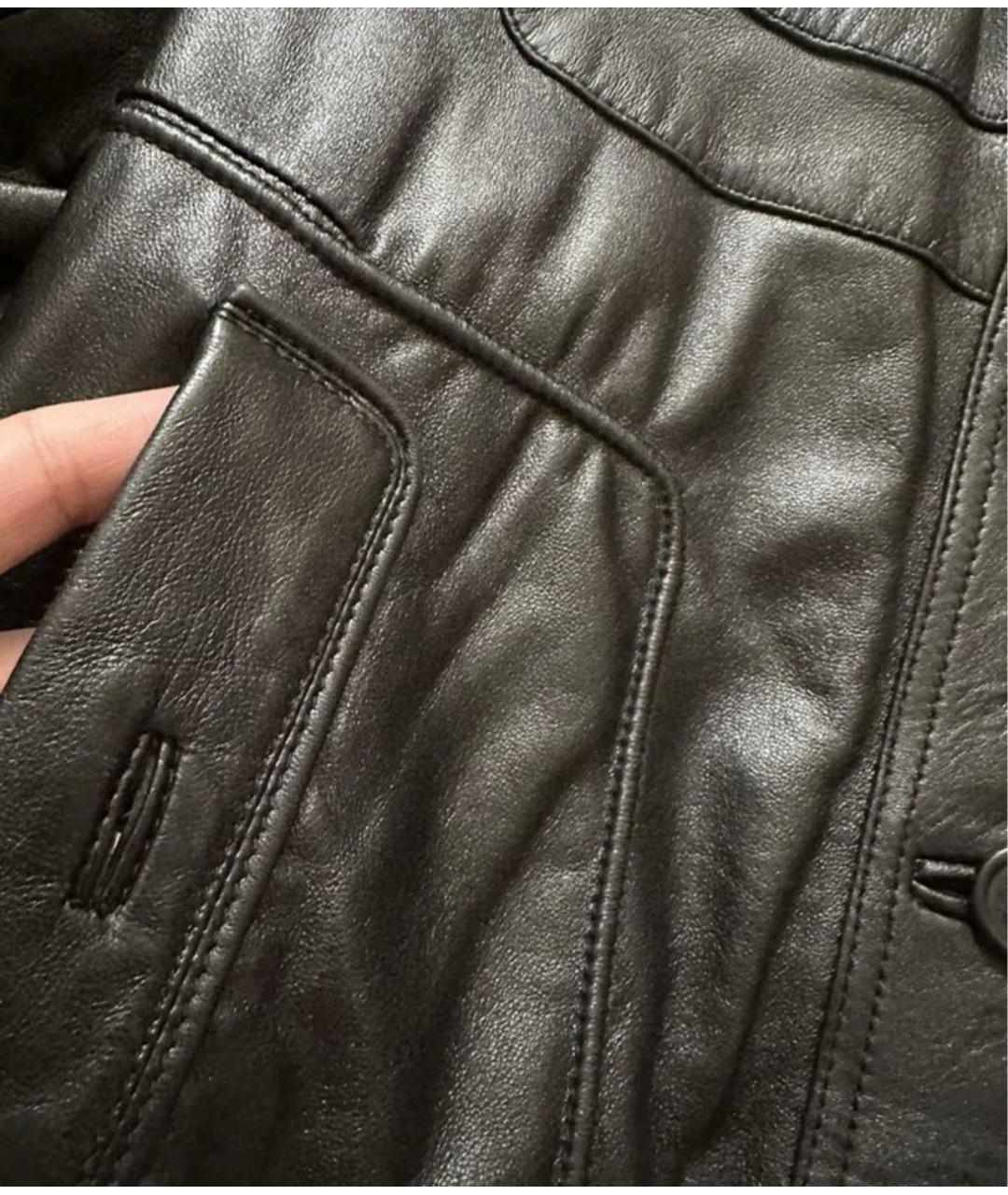 BALLY Черная кожаная куртка, фото 4