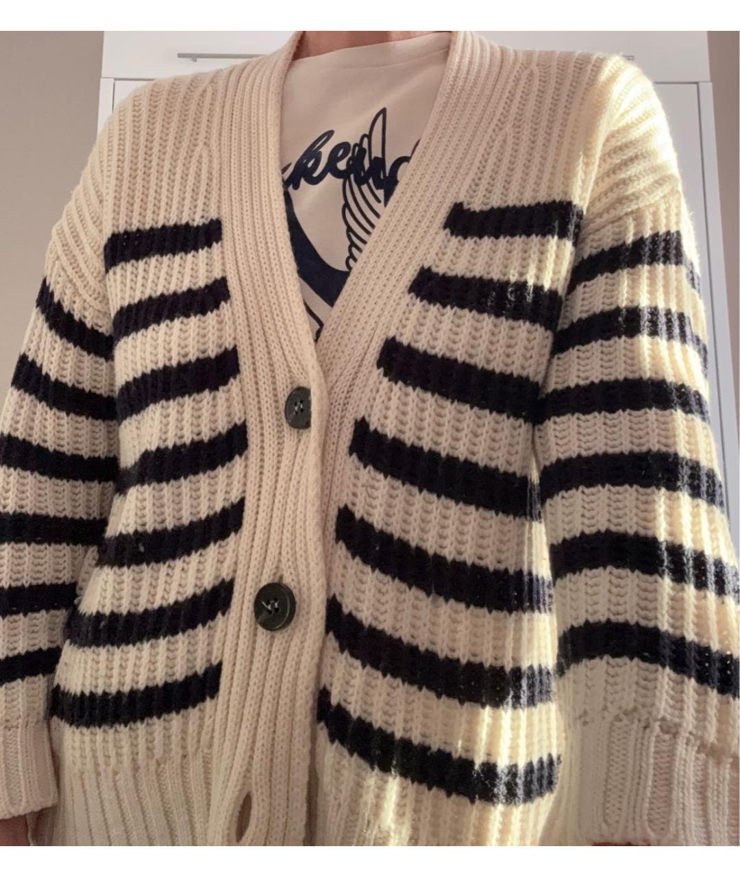 'S MAX MARA Белый шерстяной кардиган, фото 6