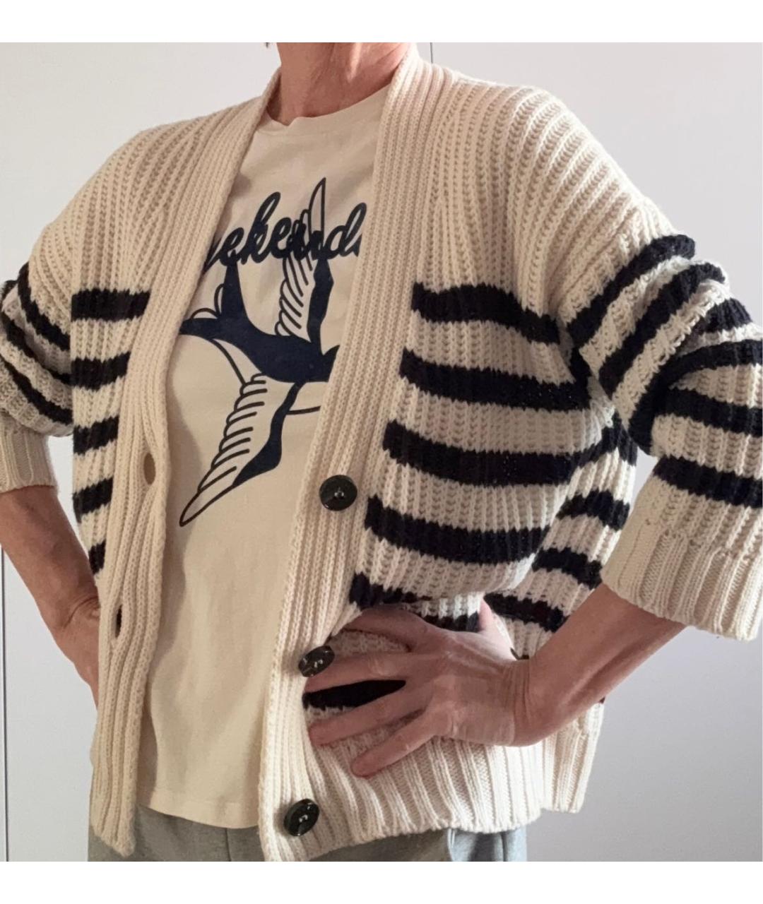 'S MAX MARA Белый шерстяной кардиган, фото 7