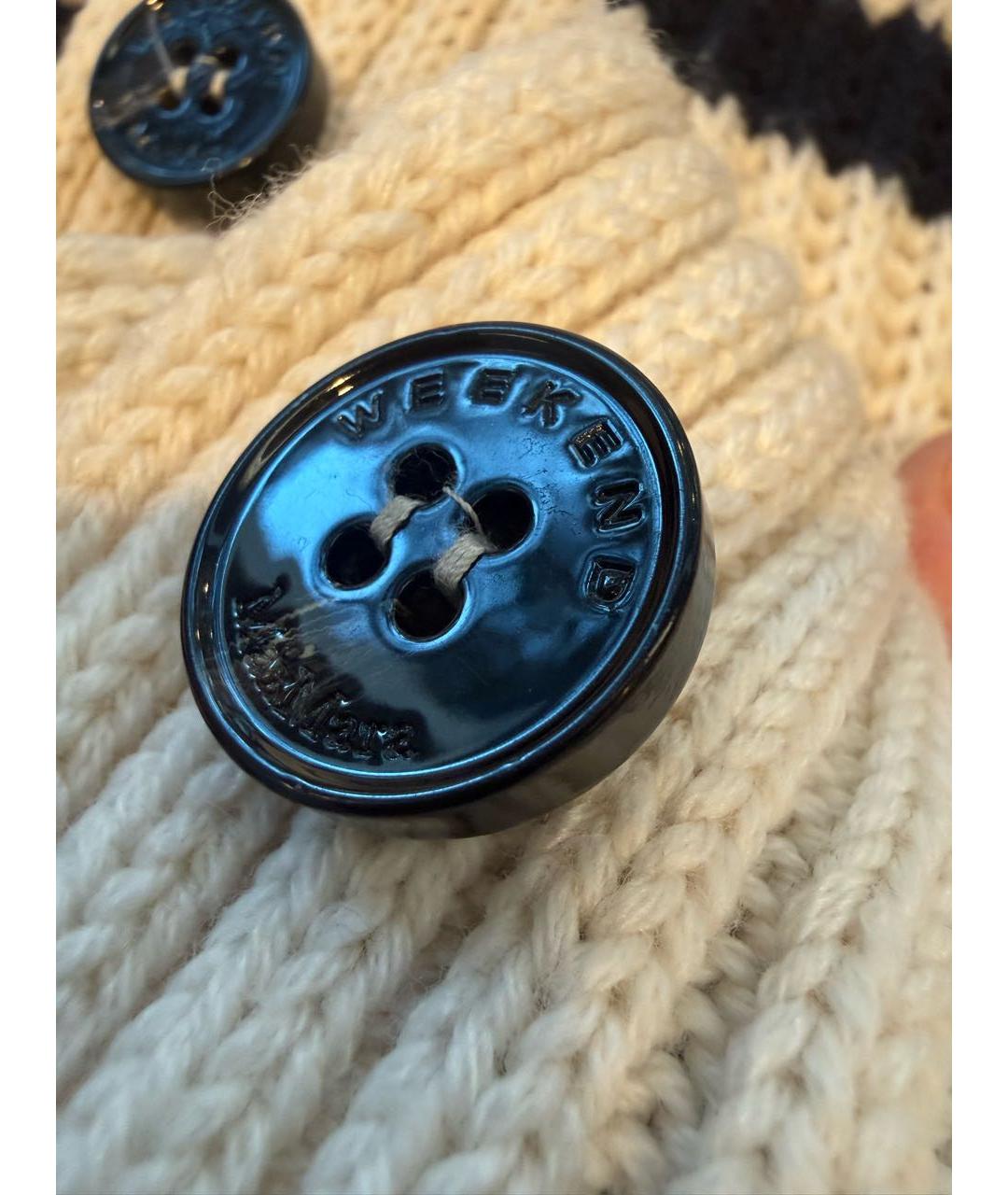 'S MAX MARA Белый шерстяной кардиган, фото 4