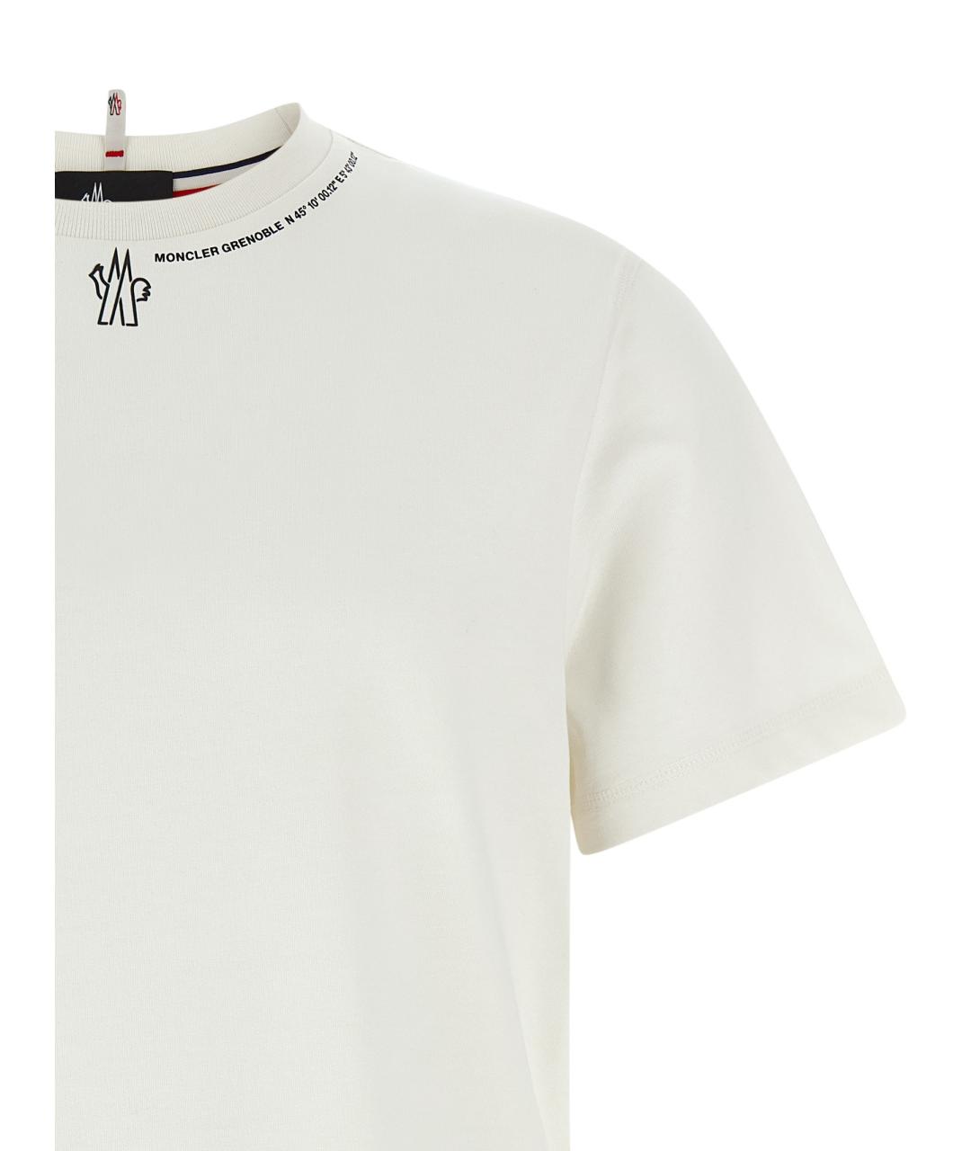MONCLER GRENOBLE Белая хлопковая футболка, фото 3