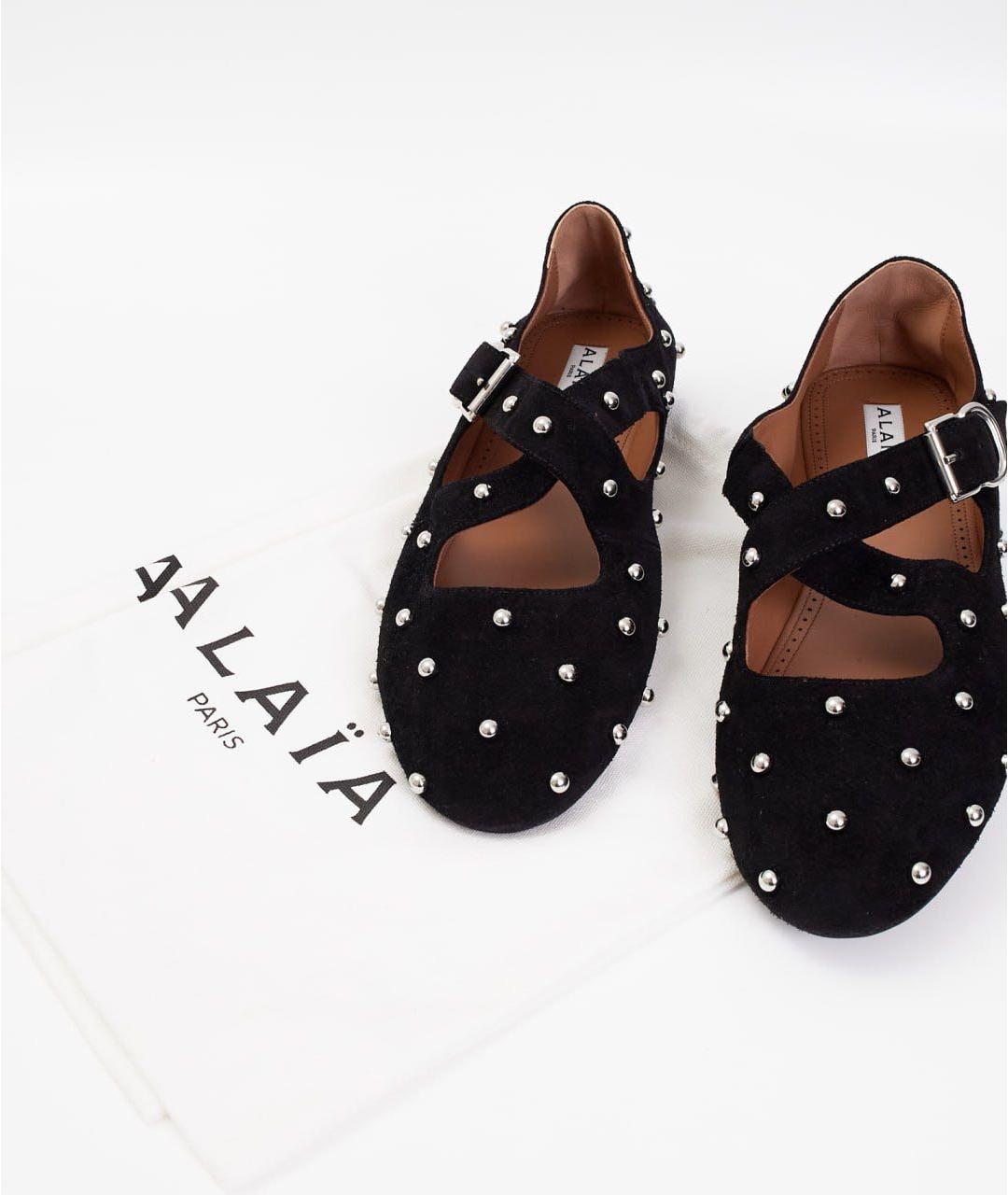 ALAIA Черные замшевые балетки, фото 5