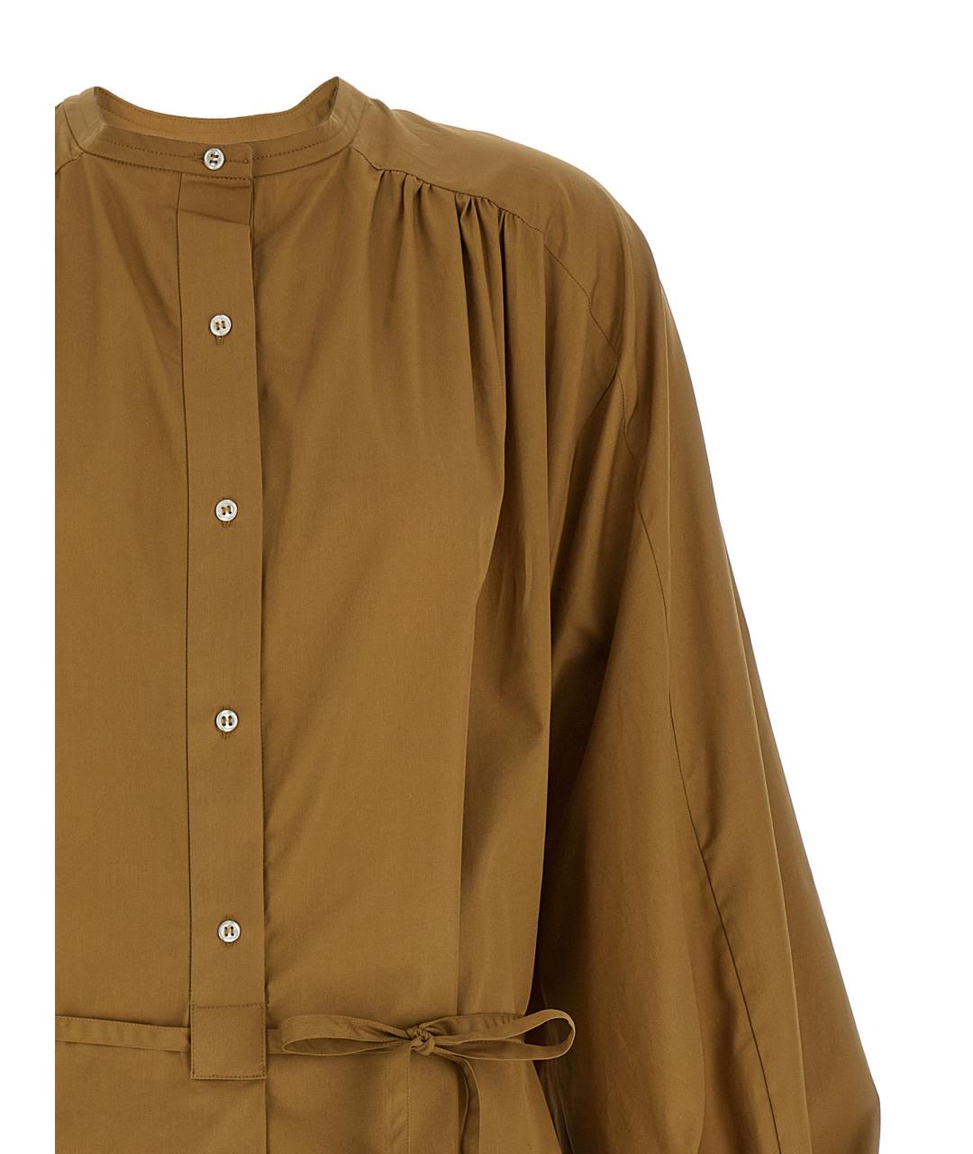 LOULOU STUDIO Коричневое хлопковое платье, фото 3