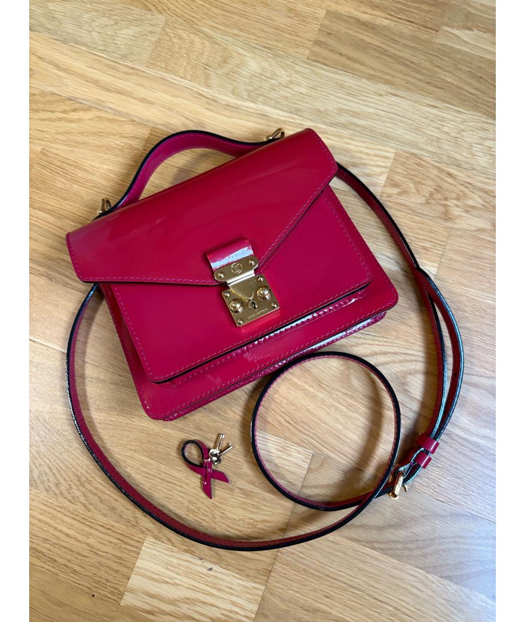 LOUIS VUITTON Розовая сумка через плечо из лакированной кожи, фото 8