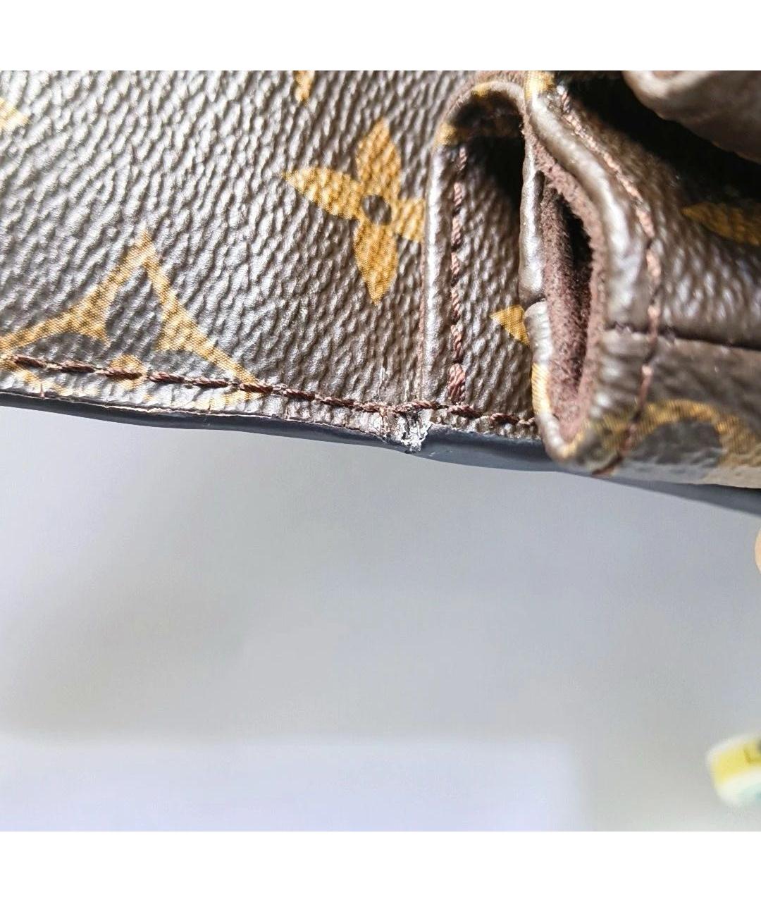 LOUIS VUITTON Коричневая кожаная сумка через плечо, фото 7