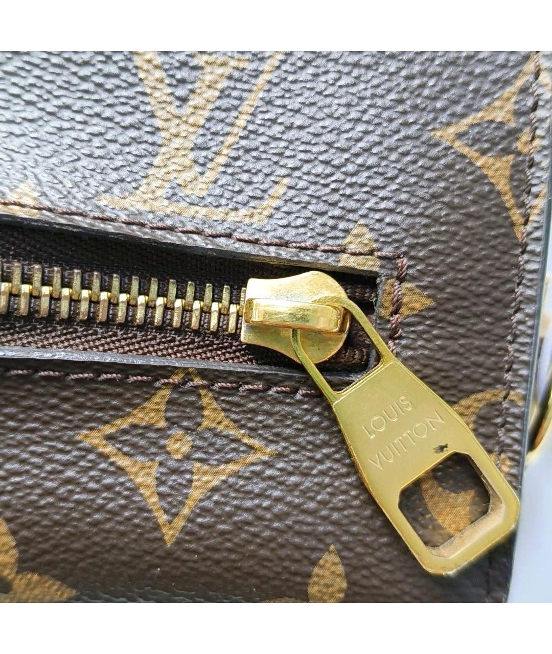 LOUIS VUITTON Коричневая кожаная сумка через плечо, фото 8