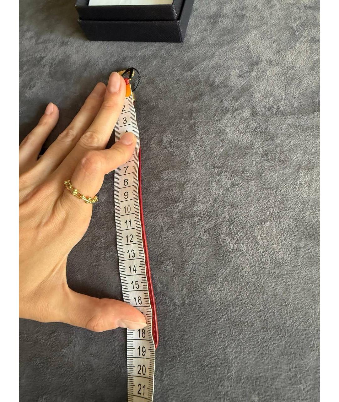 PRADA Красный кожаный браслет, фото 5