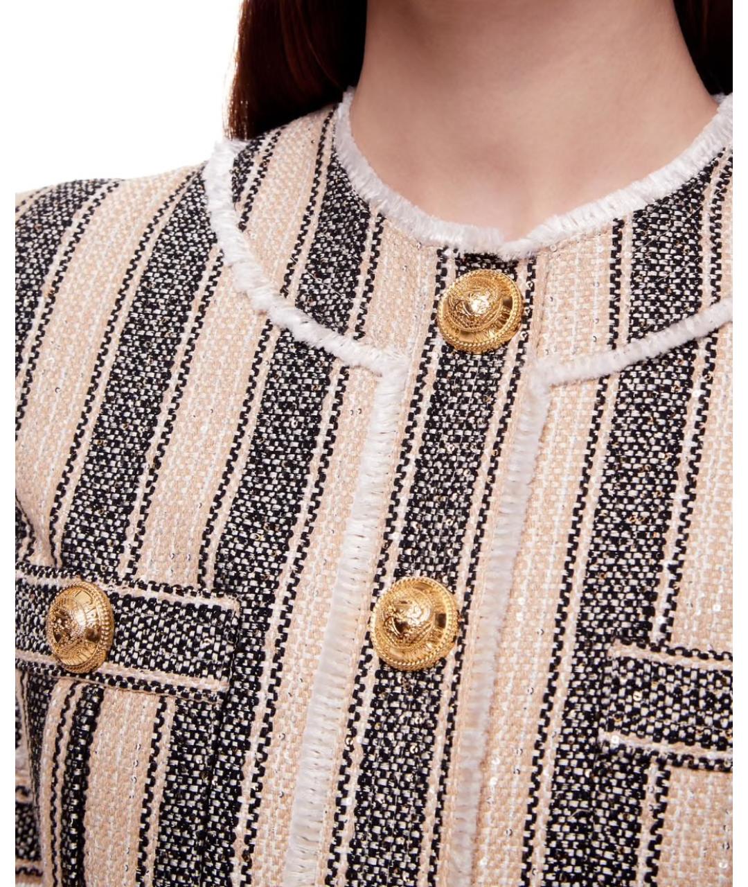 BALMAIN Бежевое хлопковое коктейльное платье, фото 8