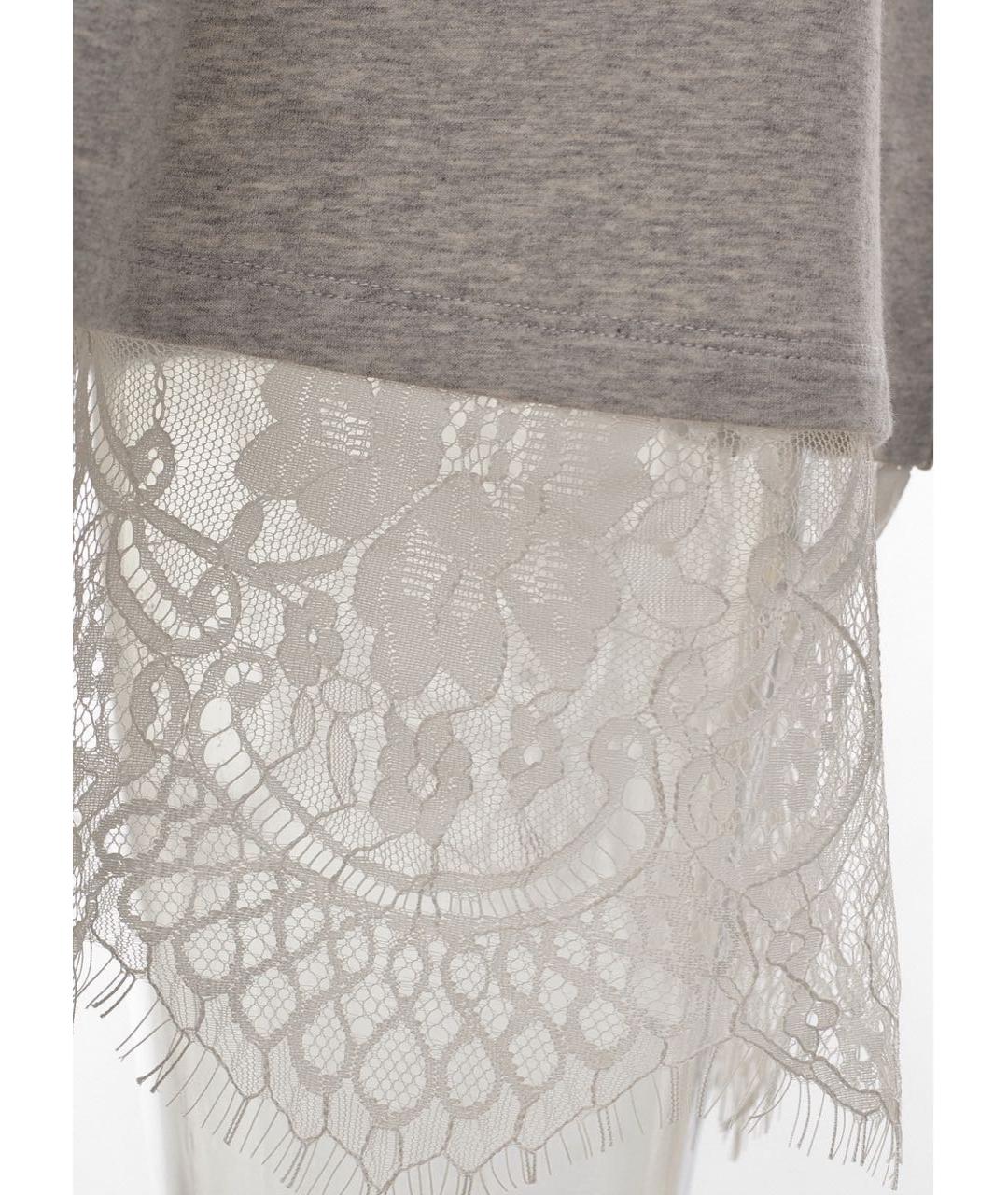 TWIN-SET Серая хлопко-эластановая футболка, фото 7