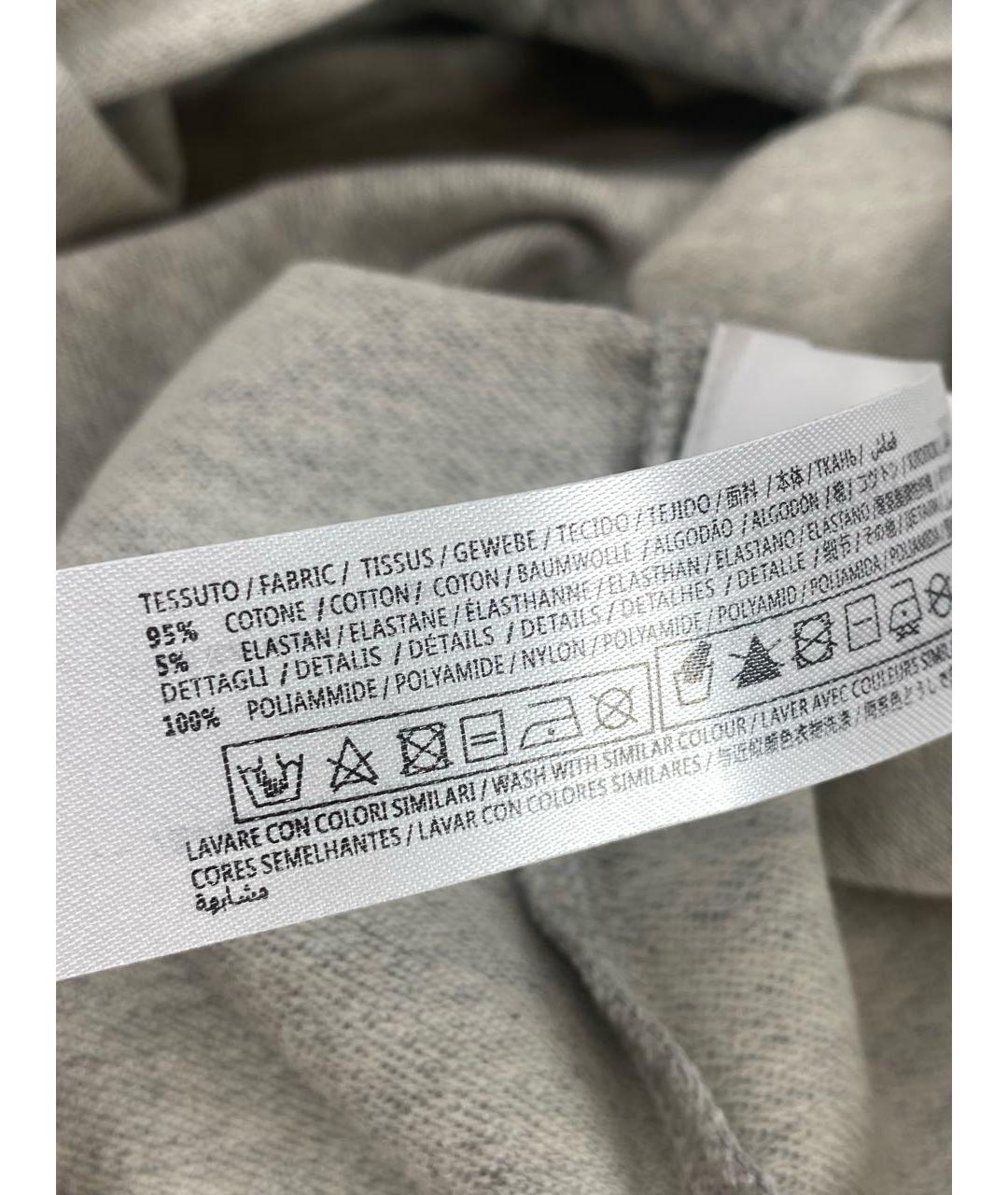 TWIN-SET Серая хлопко-эластановая футболка, фото 8