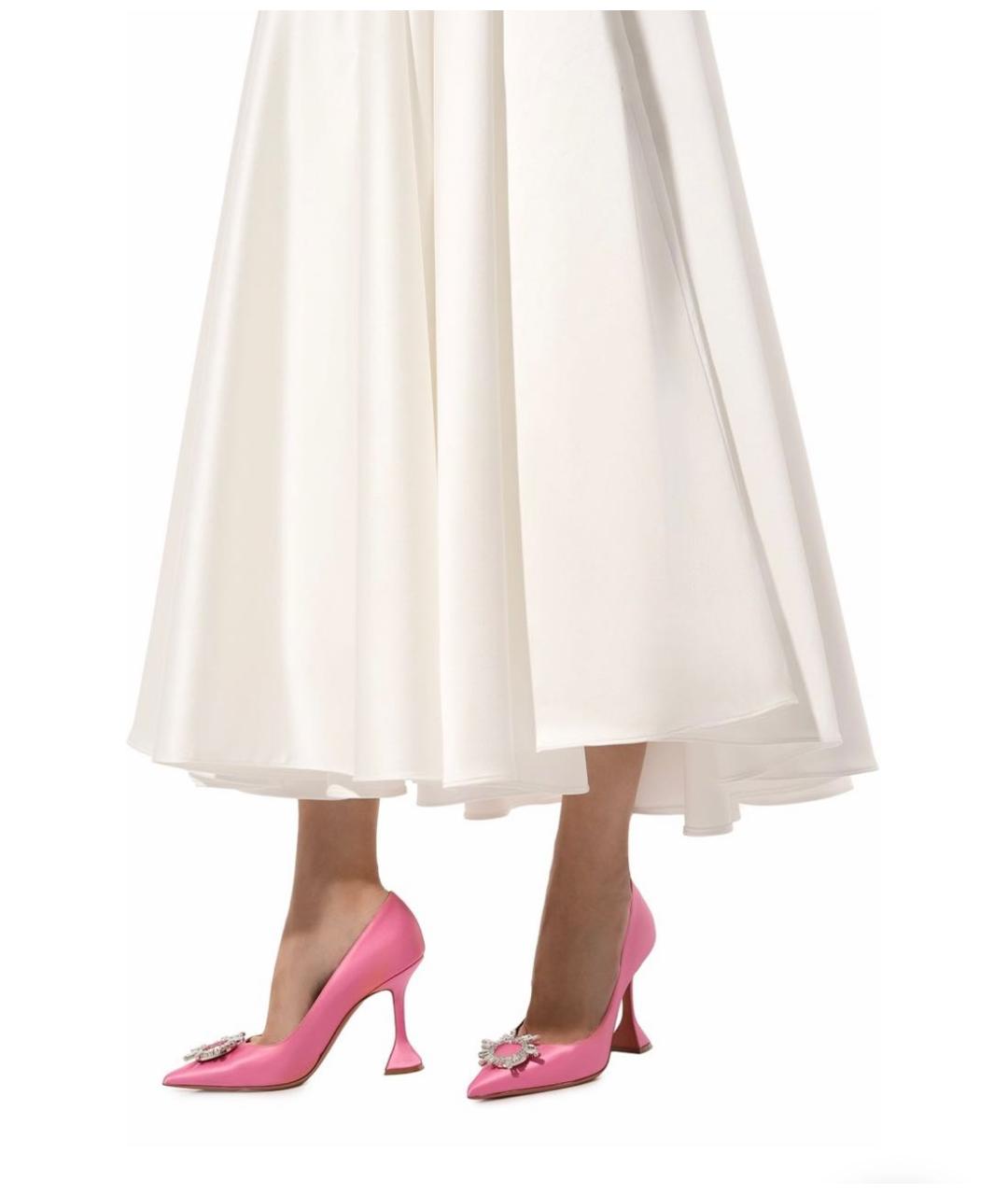 Amina Muaddi Розовые текстильные туфли, фото 6