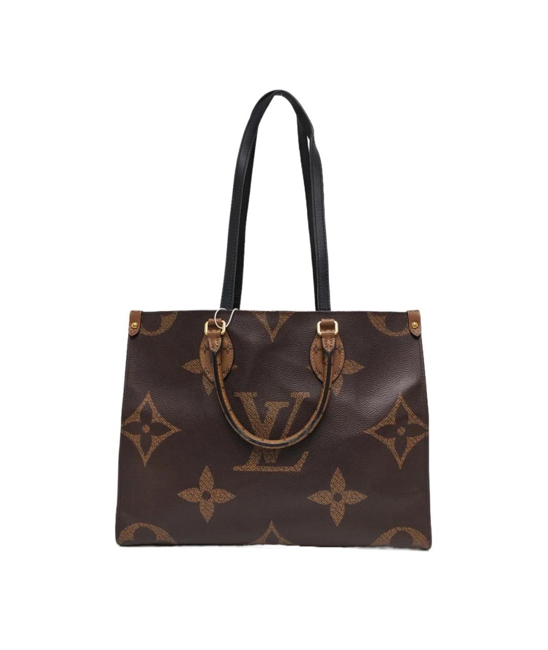 LOUIS VUITTON Коричневая кожаная сумка тоут, фото 9