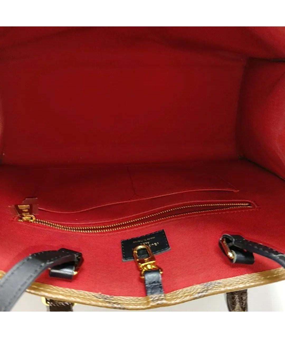 LOUIS VUITTON Коричневая кожаная сумка тоут, фото 6