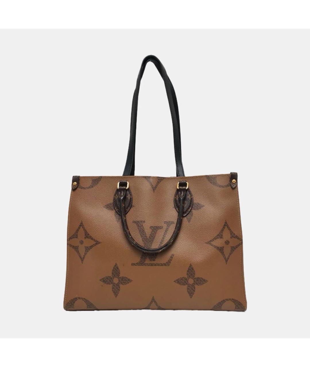 LOUIS VUITTON Коричневая кожаная сумка тоут, фото 4