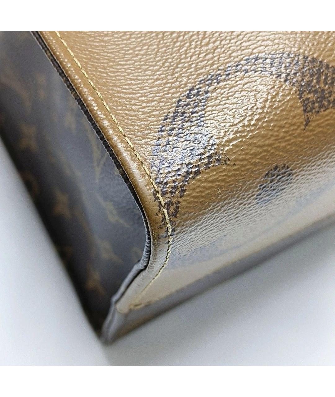 LOUIS VUITTON Коричневая кожаная сумка тоут, фото 8