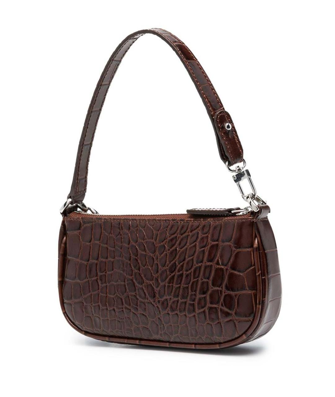 BY FAR Коричневая кожаная сумка с короткими ручками, фото 7