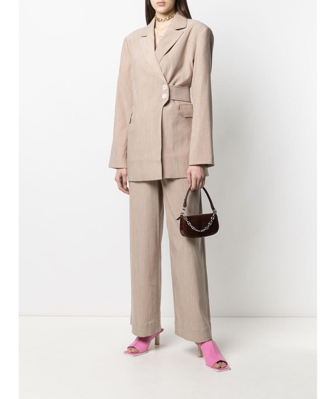 BY FAR Коричневая кожаная сумка с короткими ручками, фото 2