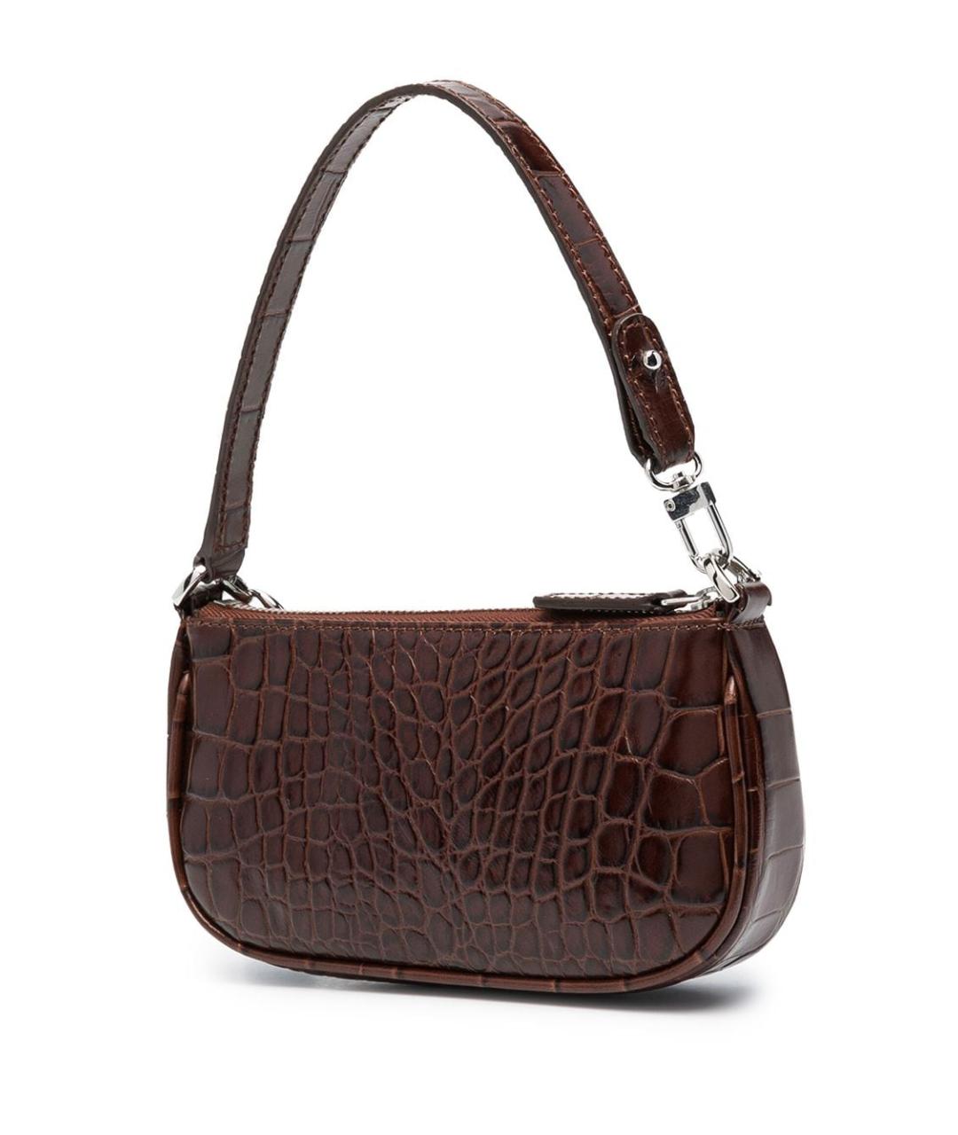 BY FAR Коричневая кожаная сумка с короткими ручками, фото 3