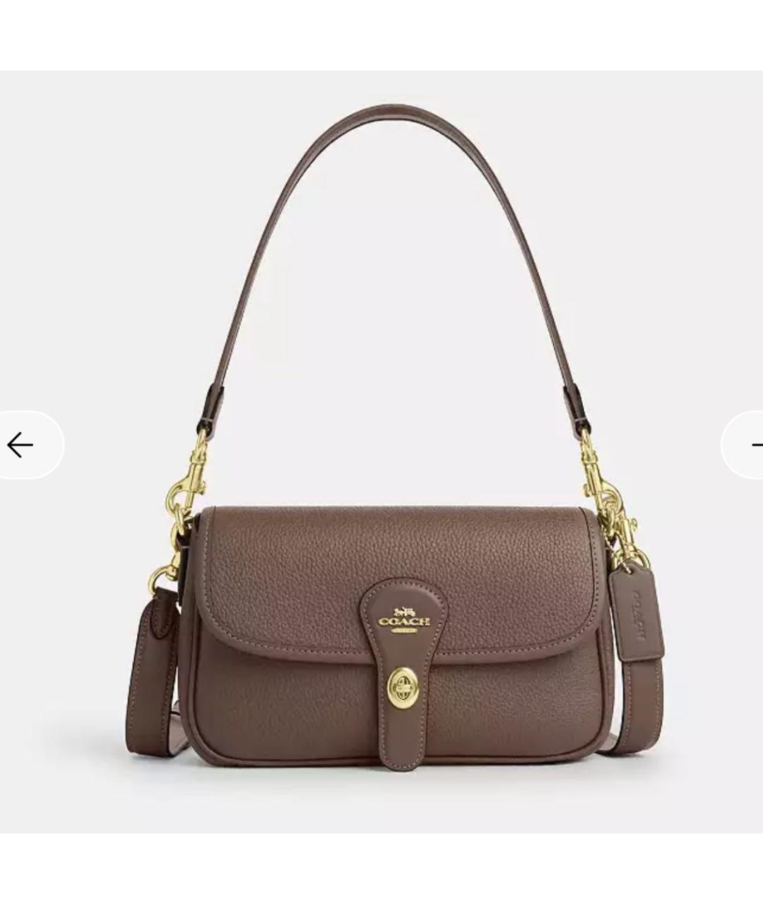 COACH Коричневая кожаная сумка через плечо, фото 9