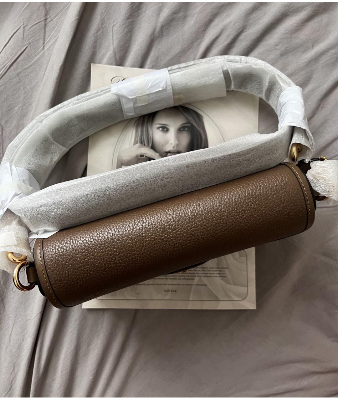 COACH Коричневая кожаная сумка через плечо, фото 5