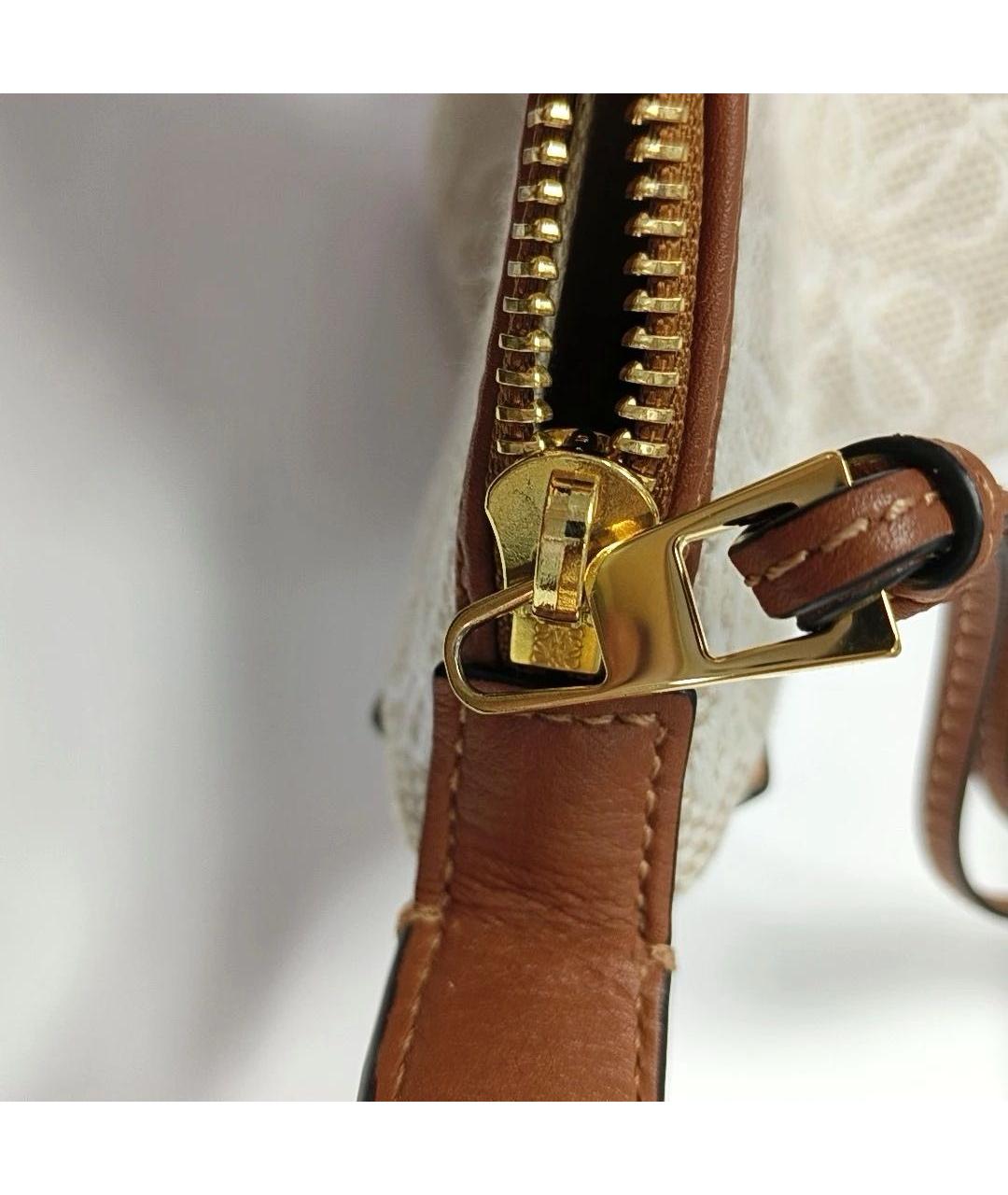 LOEWE Коричневая тканевая сумка с короткими ручками, фото 7