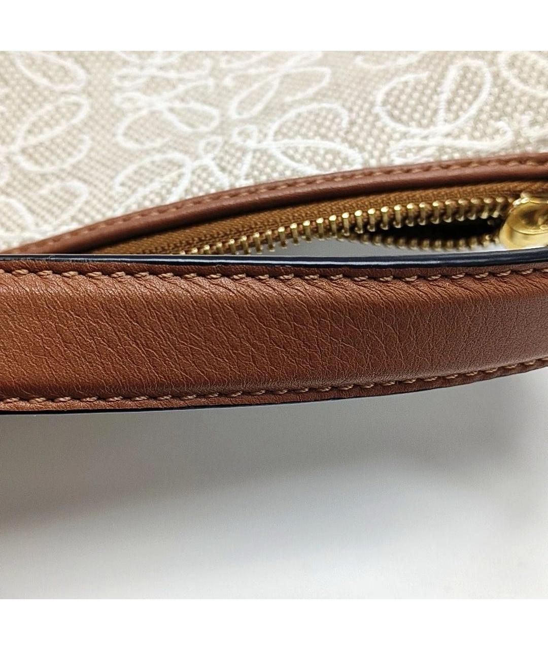 LOEWE Коричневая тканевая сумка с короткими ручками, фото 8