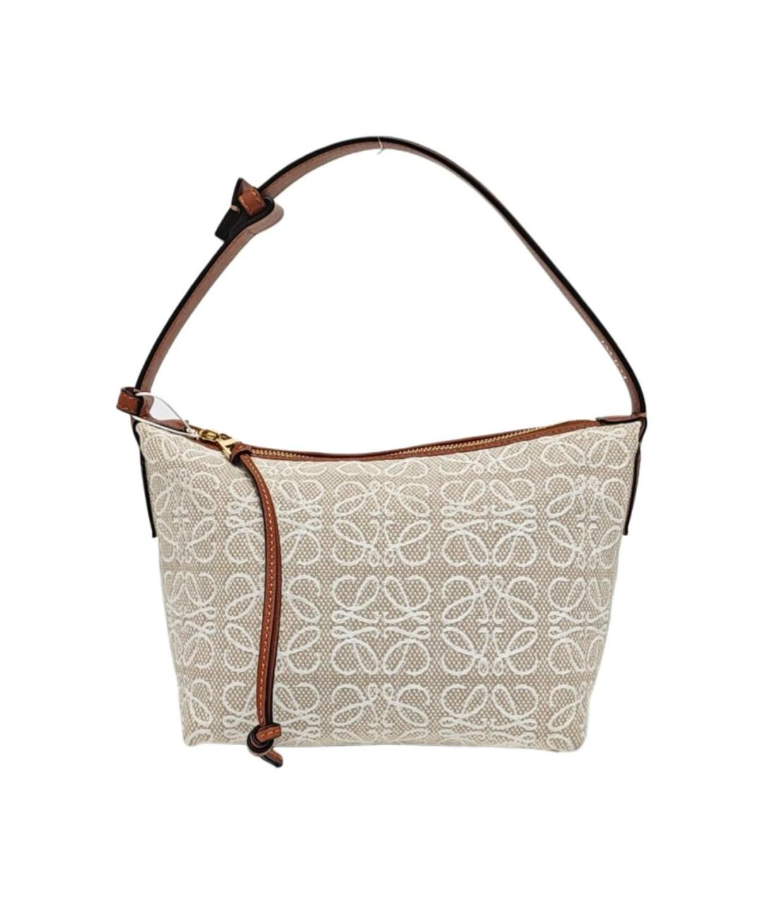 LOEWE Коричневая тканевая сумка с короткими ручками, фото 9