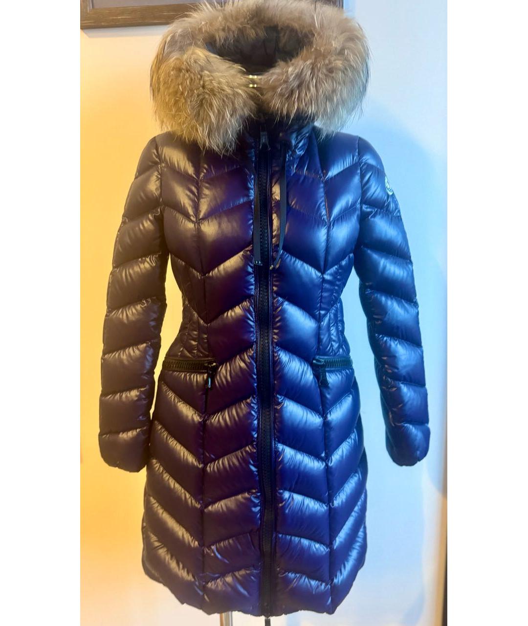 MONCLER Фиолетовый полиамидовый пуховик, фото 4