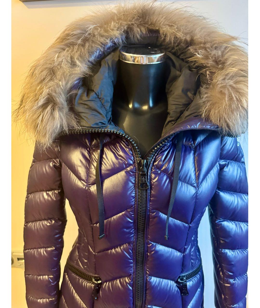 MONCLER Фиолетовый полиамидовый пуховик, фото 3