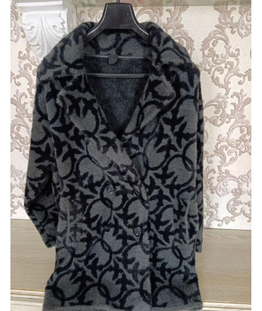 PINKO Серое синтетическое пальто, фото 7