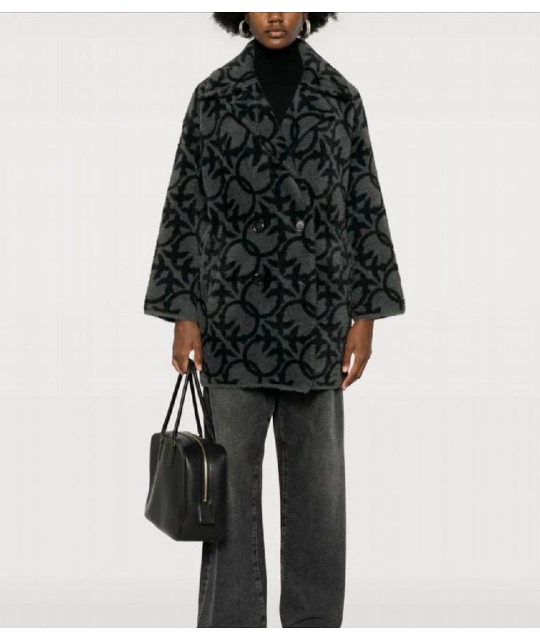 PINKO Серое синтетическое пальто, фото 5