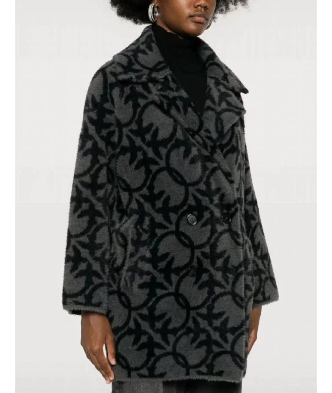 PINKO Серое синтетическое пальто, фото 6