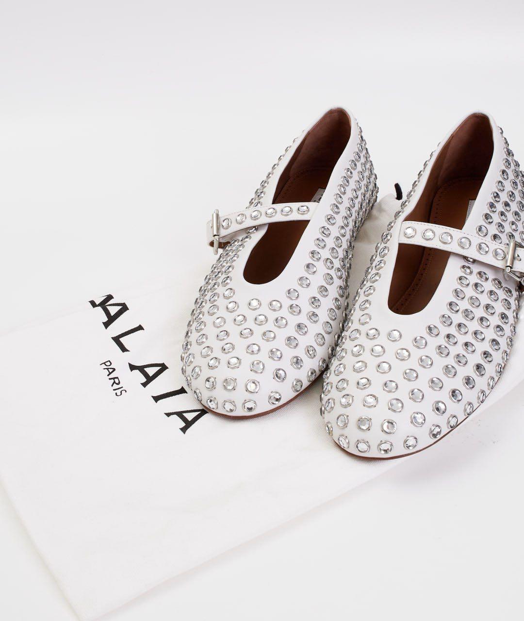 ALAIA Белые замшевые балетки, фото 5