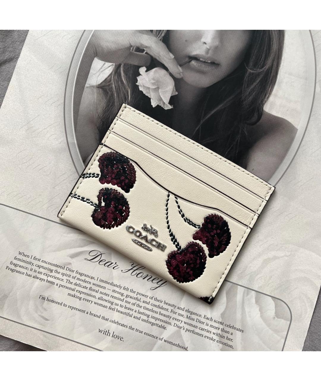 COACH Белый кожаный кардхолдер, фото 7