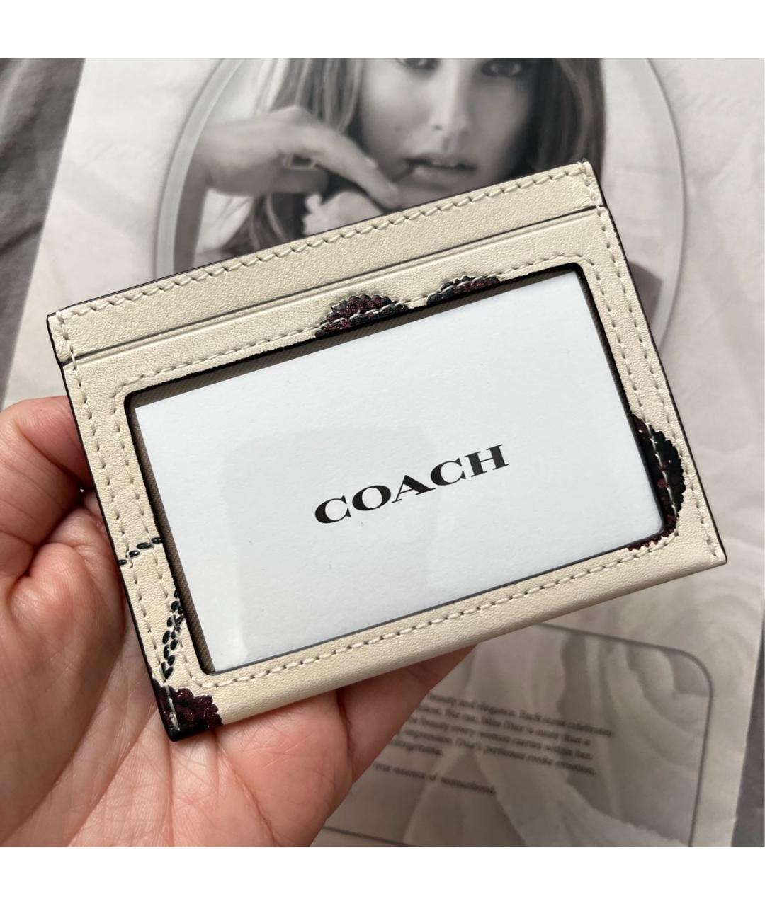 COACH Белый кожаный кардхолдер, фото 4