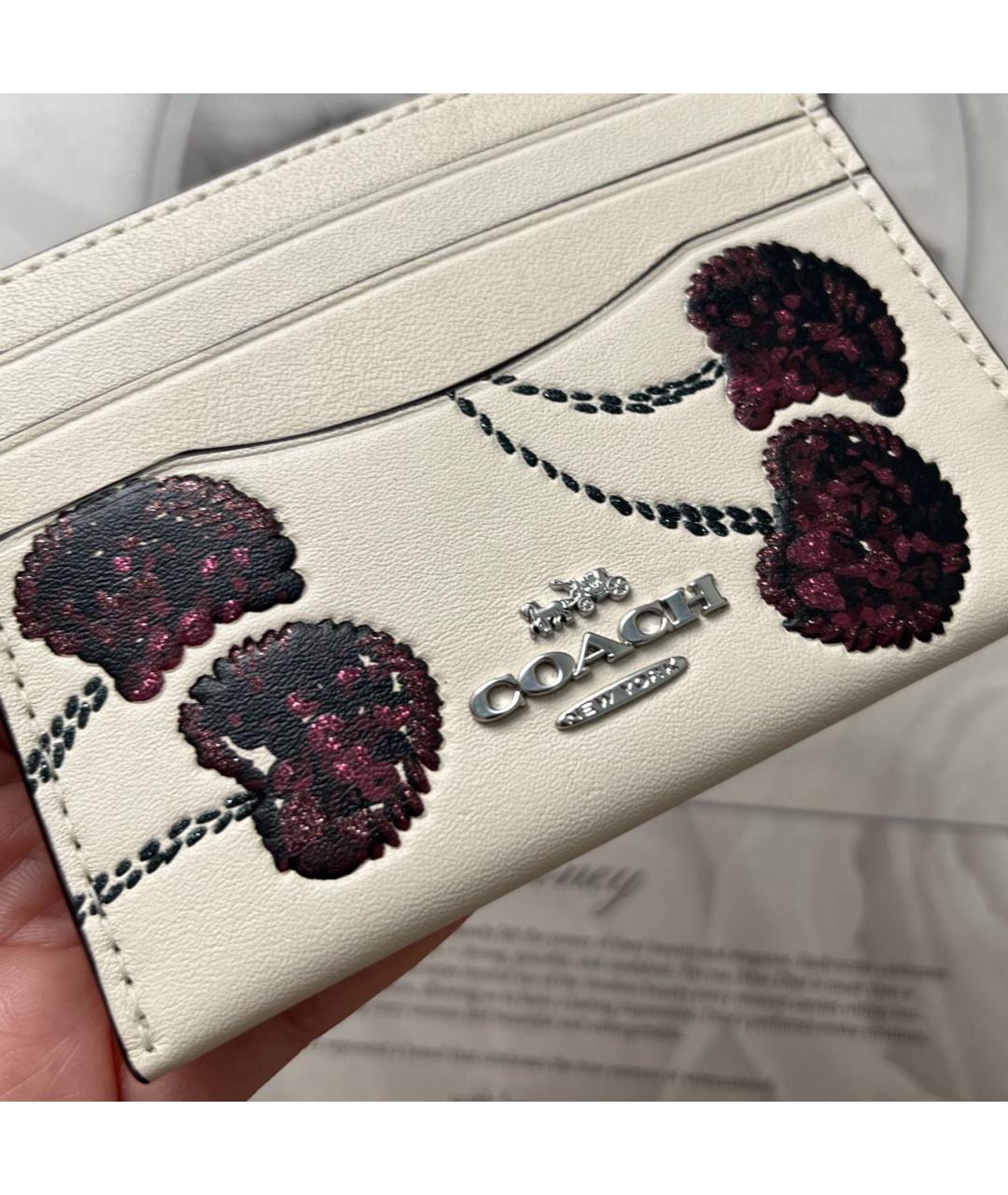 COACH Белый кожаный кардхолдер, фото 6