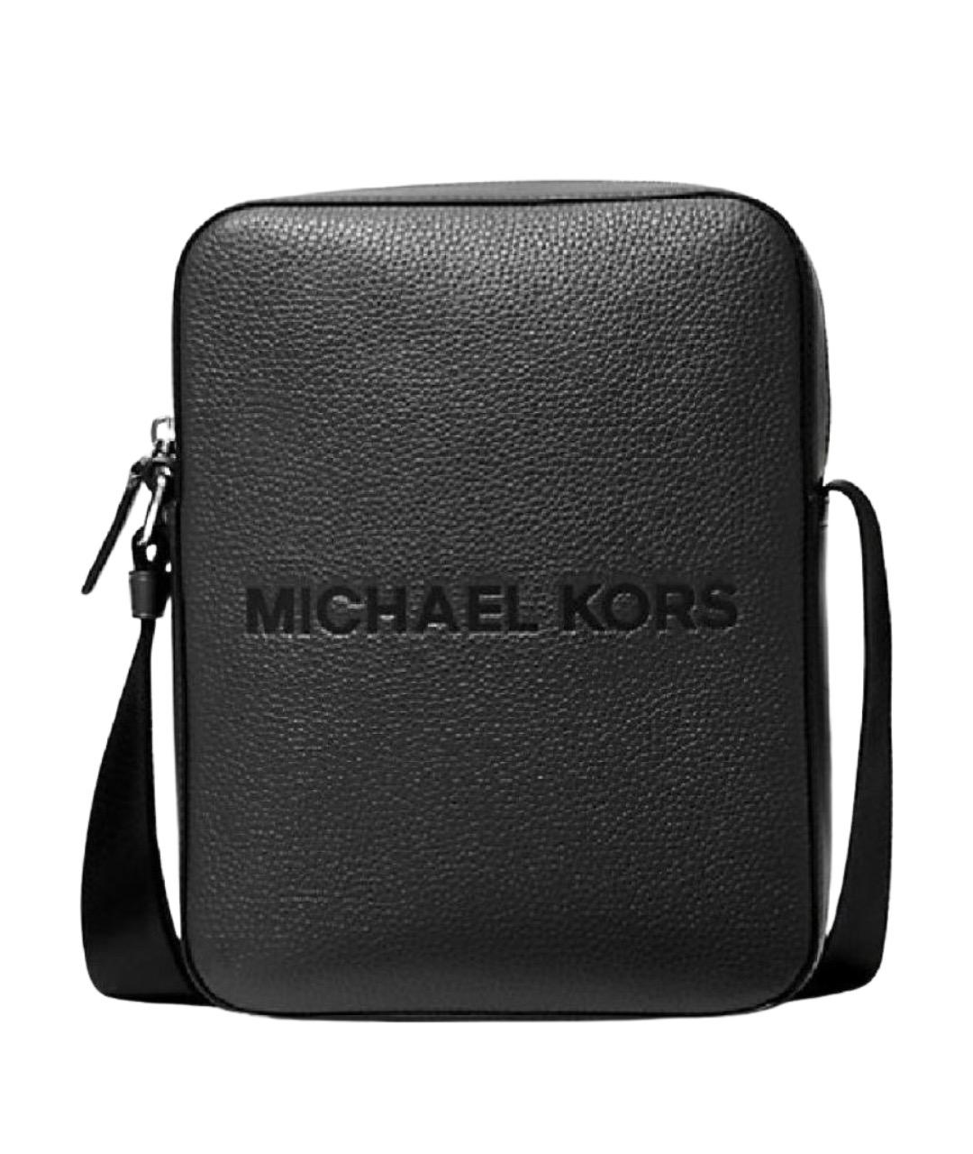 MICHAEL KORS Черная кожаная сумка на плечо, фото 1