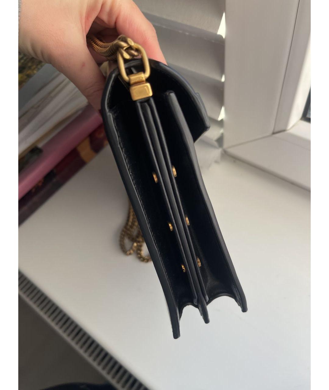SAINT LAURENT Черная кожаная сумка с короткими ручками, фото 2