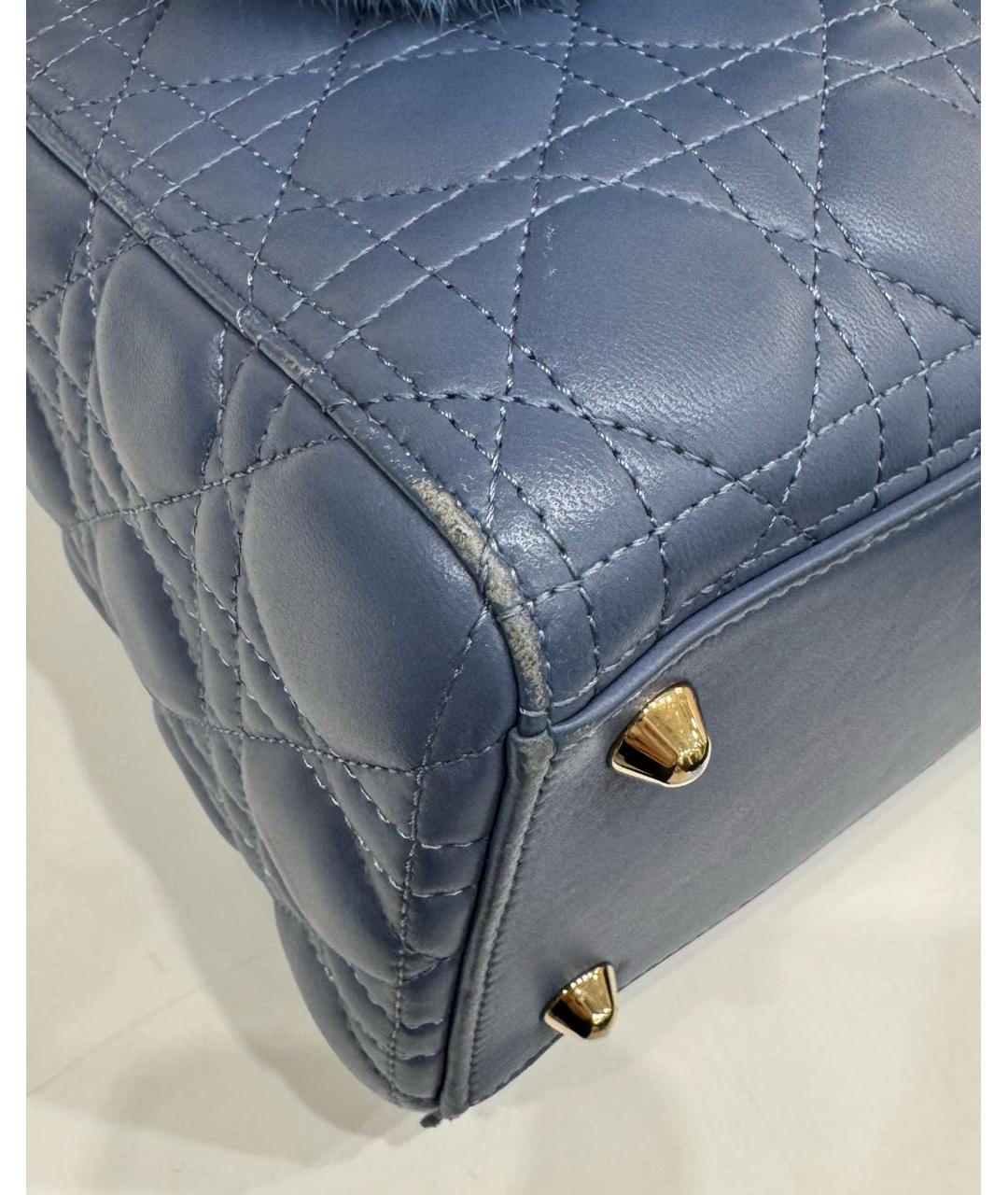 CHRISTIAN DIOR Синяя кожаная сумка через плечо, фото 7