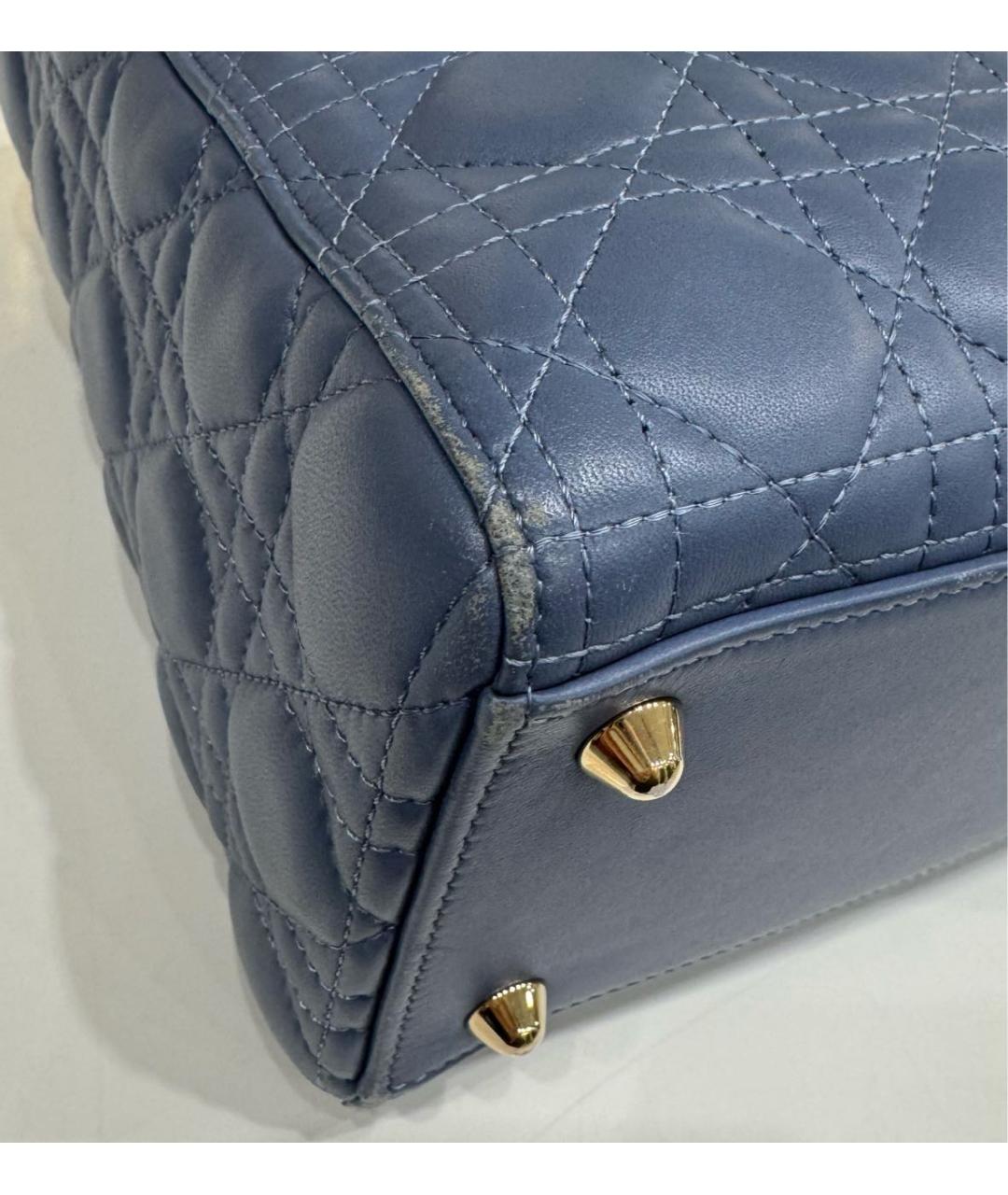 CHRISTIAN DIOR Синяя кожаная сумка через плечо, фото 8