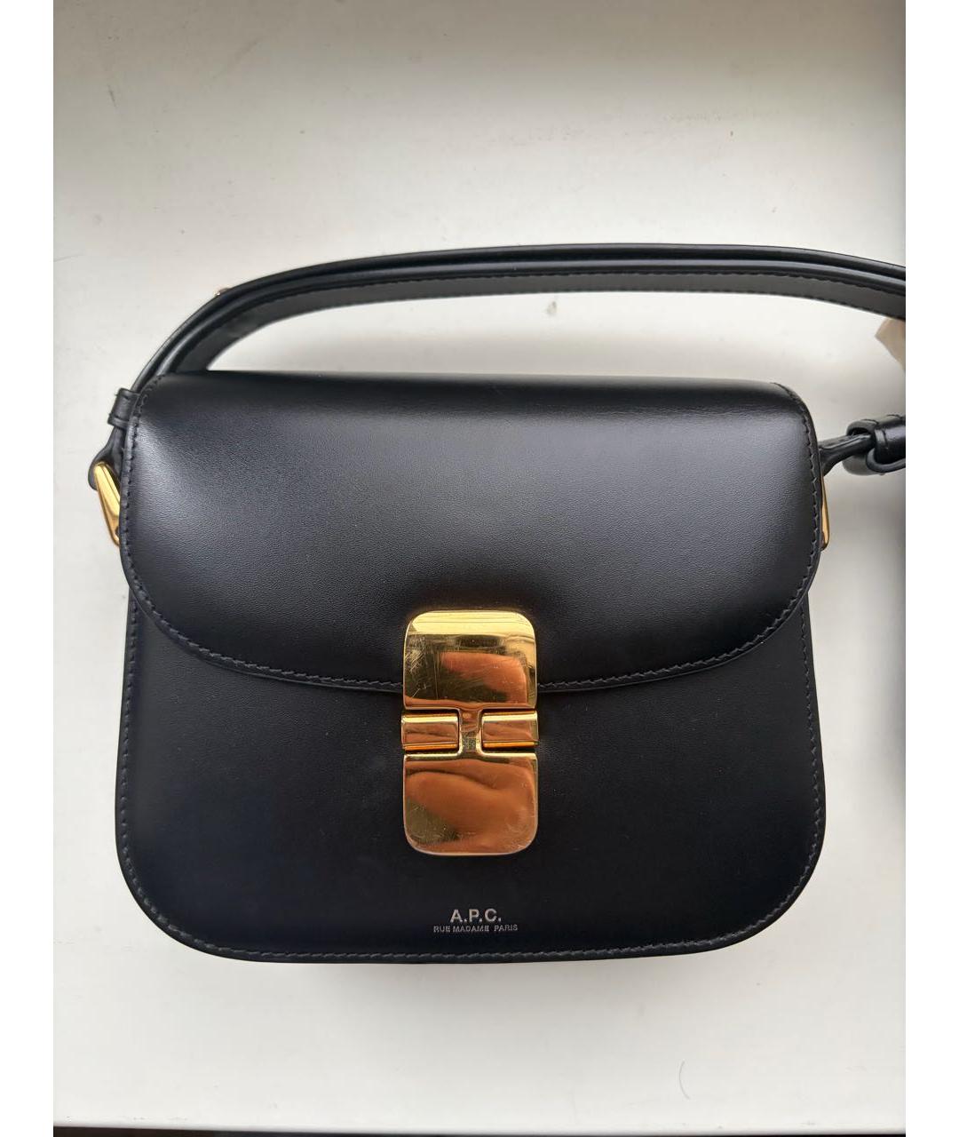 A.P.C. Черная кожаная сумка через плечо, фото 6